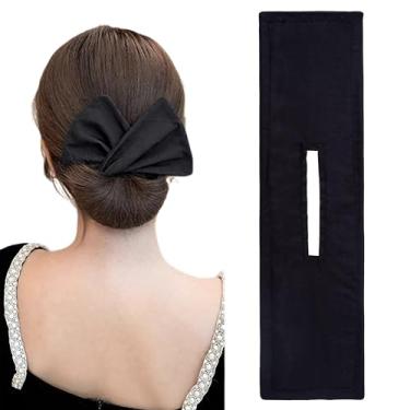 Imagem de Máquina de fazer coque de cabelo feminino preto – Ferramenta de modelagem moderna de cabelo comprido para torcer, dobrar e enrolar francesa