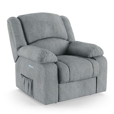 Imagem de Poltrona Do Papai Reclinável Melim Elétrica Led Linho Fh1 - D'rossi Cor Cinza