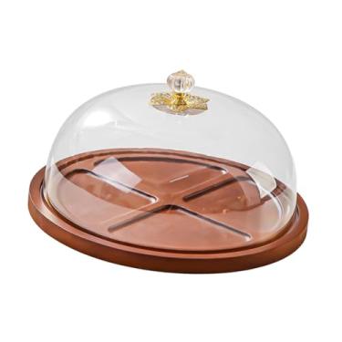 Imagem de Bothyi Suporte para Bolo com Tampa, Bandeja para Servir, Prato para Bolo, Suporte para Cupcakes, Ideal para Clubes, Casamentos, Festivais, Aniversários e, Redondo 27x15cm