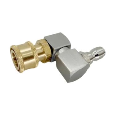Imagem de Generic Conector giratório para lavadora de alta pressão, engate rápido de 1/4", robusto, adaptador para lavadora de alta pressão com rotação, Cabeça de Cobre Prateada