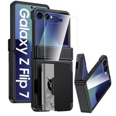 Imagem de Capa GooseBox Galaxy Z Flip 7, carteira, protetor de tela RFID