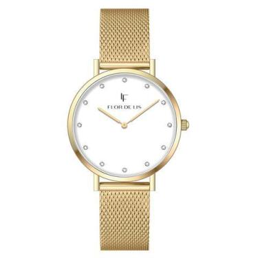 Imagem de Relógio Feminino Fl Minimalista 40mm - Flor de Lis, dourado