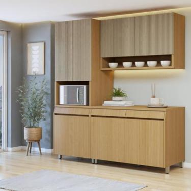 Imagem de Cozinha Completa Modulada 3 Peças 8 Portas 2 Gavetas 100% MDF Simone M