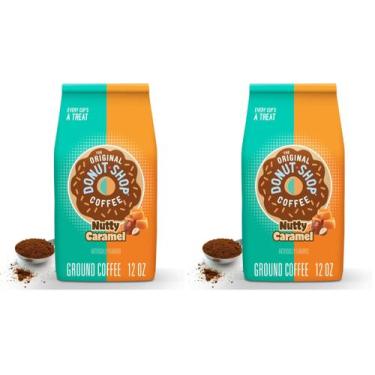 Imagem de Café moído The Original Donut Shop Nutty Caramel 340g, pacote com 2 un