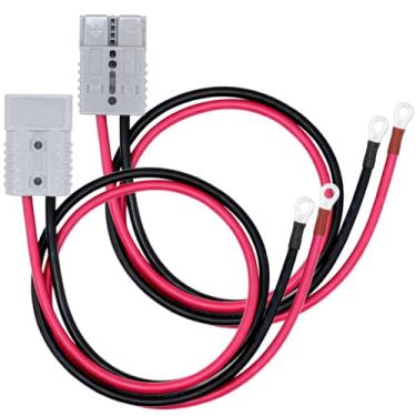 Imagem de AMOMD Plugue conector Anderson 175A 600V com anel de vedação cabo conector de bateria 6AWG 100 cm (39,37 pol.) Conector rápido de bateria plugue de empilhadeira reboque de fio de armazenamento de