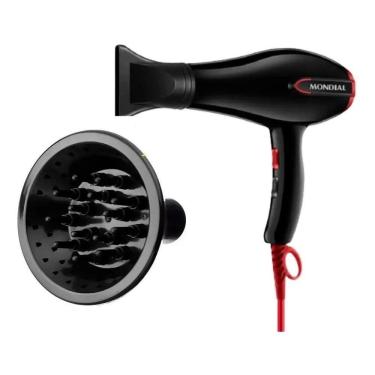Imagem de 2X Secador Com Difusor De Cachos Mondial Turbo Color Red 200