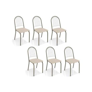 Imagem de Cadeira Sala De Jantar Noruega 2c077 Kit 6 Un Niquel-nude 16 - Kappesberg