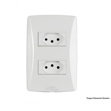 Imagem de Tomada Petra 2 Tom 2P+T Horiz C/Pl 10A 250V 39056
