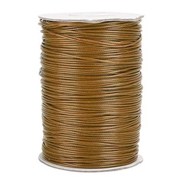 Imagem de Linha de cera faça você mesmo, ecológico, tecido à mão, corda, colar, fio de algodão, 1 mm, macio, durável, elástico, material de nylon para fazer joias, miçangas, artesanato, (8#marrom)