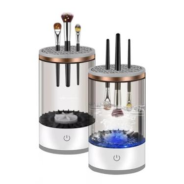 Imagem de Limpador Elétrico de Pincéis de Maquiagem, USB, Branco, 15.8cm x 9.2cm, Sistema de Rotação 7000rpm, com Cabo USB
