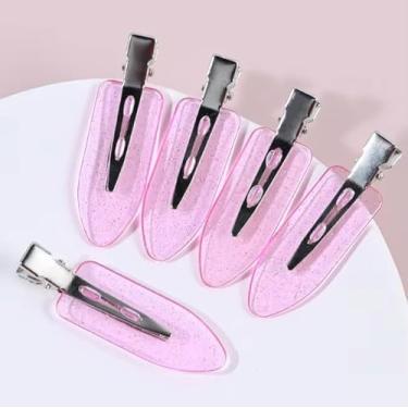 Imagem de Kit com 12 Presilhas colorida para cabelo, skincare e maquiagem,estilosa, moderna, prática e fofa (12 Roxo transparente)