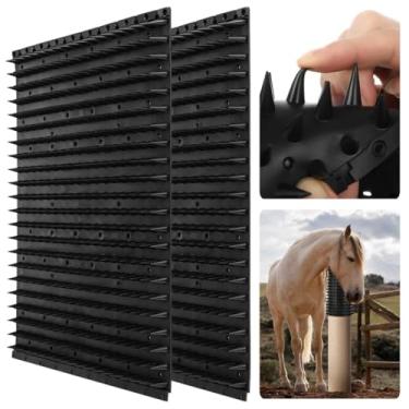 Imagem de Almofada para arranhar animais, almofada 2 peças para alívio da coceira, arranhadores equinos, cavalo de nylon macio para escova bovina, massagem de gado