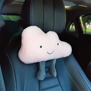 Imagem de Travesseiro de pescoço de carro, acessórios de estilo de carro, suporte de assento de carro, apoio lombar (encosto de cabeça rosa)