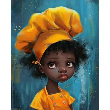 Imagem de XTXGERL Pintura por números africana para adultos, pintura a óleo faça você mesmo, kits de tinta acrílica por números para adultos iniciantes para decoração de parede de casa 41 x 50 cm