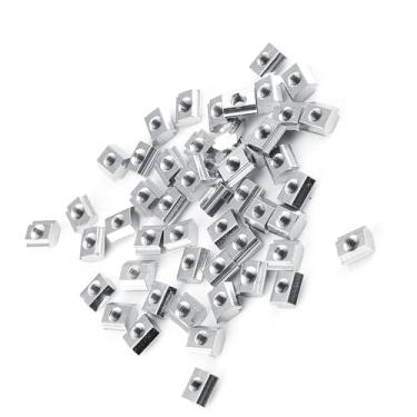 Imagem de Luqeeg Porca de Ranhura Em T de Aço Carbono Banhado a Níquel 50 Peças para Perfil de Alumínio - Fixador Simples de Usar para Muitos Projetos (Padrão europeu tipo 20-M4)