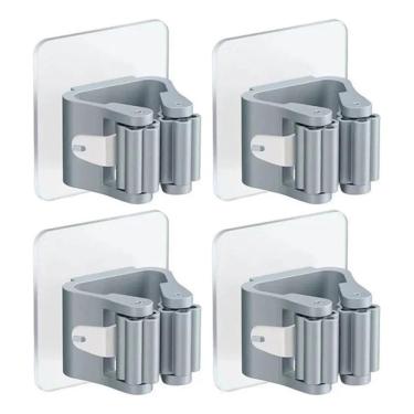 Imagem de 2X 4 Suportes Adesivo Gancho Para Vassoura Mop Rodo Organiza