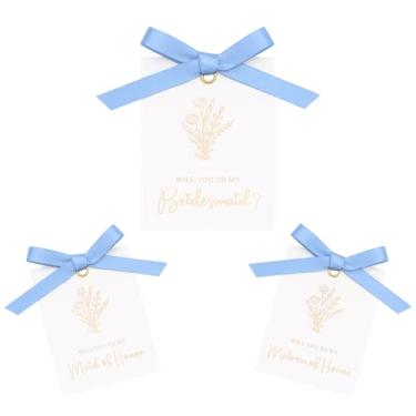 Imagem de MarHermoso 11 PCS Cartão de presente de proposta de dama de honra desamarrado com laço de fita 8 Will You Be My Bridesmaid 2 Maid of Honor 1 Matron of Honor Convite para chá de panela desamarrado