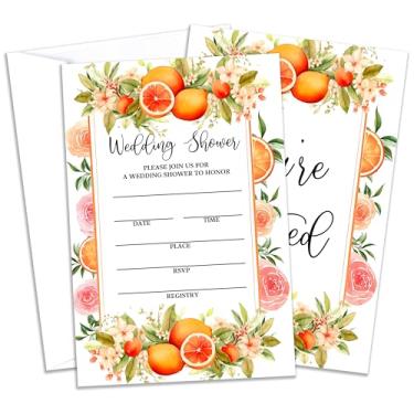 Imagem de Convites para festas de casamento, frutas e flores, convites de chá de panela, preencher convites para festa de despedida de solteira, lembrancinhas de suprimentos de decoração de chá de panela de