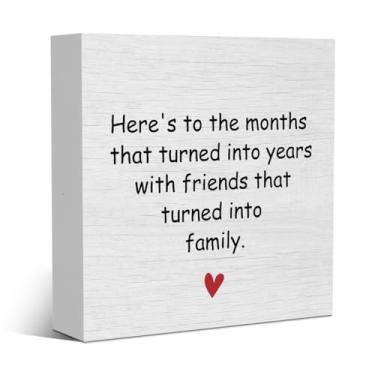 Imagem de Presentes engraçados de amizade de Natal para mulheres amigas vizinhas placa de madeira rústica, decoração de mesa, acessórios de mesa de escritório para prateleira de mesa, casa, casa de fazenda