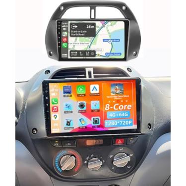 Imagem de Rádio 8Core 4G + 64G para Toyota RAV4 2001 2002 2003 2004 2005 2006 compatível com Plug & Play sem fio CarPlay Android Auto 5G WiFi Navegação GPS 5.0Bluetooth FM SWC com câmera de backup gratuita