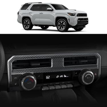 Imagem de VLSDJ Painel de saída de ar condicionado para Toyota 4runner e Tacoma 2024 2025 2026 e acessórios de modificação de atualização interna da moldura de ar condicionado (padrão de fibra de carbono)