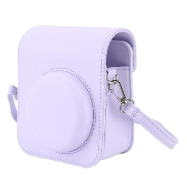 Imagem de Bolsa Estojo Protetor de Couro para Câmer Fujifilm Instax Mini 12, C/Alça de Ombro Ajustável/Removível (Roxo)