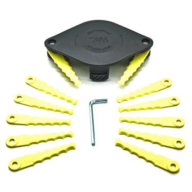 Imagem de WETOOLPLUS Cabeça de aparador de grama fixa dupla lâminas resistentes compatíveis com Black & Decker AF-100-3ZP Corda de comedouro de ervas daninhas