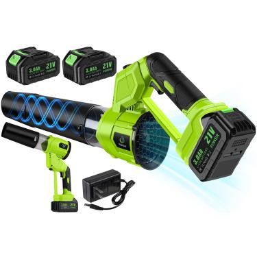 Imagem de Leaf Blower,Cordless Leaf Blower,21V Cordless Electric Blower with 2 X 3.0Ah Batteries & Charger,4 Speed Modes, Rotable Handle Design,for Patio Cleaning,Yard, Blowing Leaves,Dust or Snow