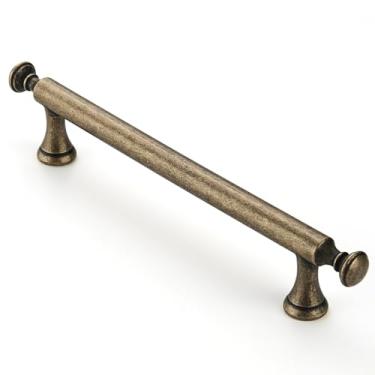 Imagem de Dazzleeta Pacote com 10 puxadores de armário de cozinha de 12 cm puxadores de gaveta de latão antigo puxadores de porta de armário vintage