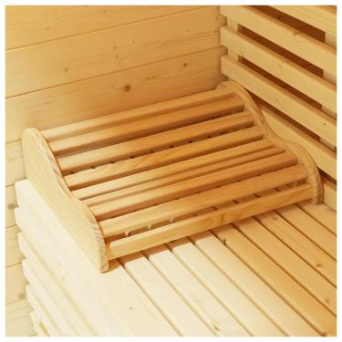 Imagem de amocane Travesseiro de encosto de cabeça de sauna para sala de sauna, acessórios de sauna para qualquer barril ou sauna infravermelha, travesseiro de pescoço de madeira não tóxica (madeira de pinheiro