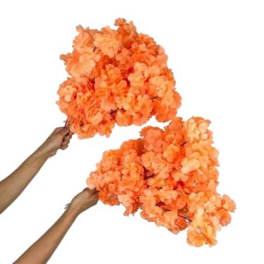 Imagem de Kit 0 a 40 Flores 45cm Flor Cerejeira artificial Decoração Casa - Ramos para Decoração de Casa, Vasos e Eventos, Beleza Eterna sem Manutenção (Coral,Kit 40 Unidade)