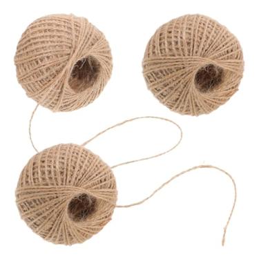 Imagem de Corda de juta natural 100 m corda tecida à mão rústica para artesanato e decoração, cordão de macramê resistente de 1,5 mm de espessura, cordão para pendurar plantas e parede de fotos, uso interno e