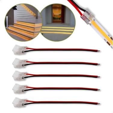 Imagem de Kit 10 Rabicho Conector Emenda Para Fita Led 10mm Cob Ou 120