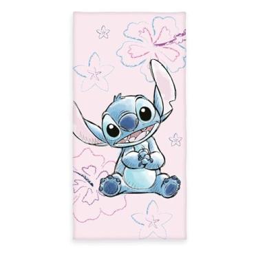 Imagem de Herding Toalha de banho Disney Stitch, 75 x 150 cm, toalha pequena macia infantil para banho e praia, 100% algodão