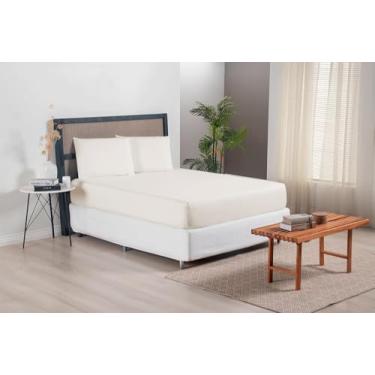 Imagem de Jogo de Lençol King Size Micropercal 300 Fios com Elástico 3 Peças Palha