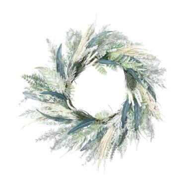 Imagem de Fancyes Grinalda de lavanda com folhas simuladas, guirlanda de flores, jardim, decoração de casa, porta frontal, guirlanda de primavera para janelas, escadas,