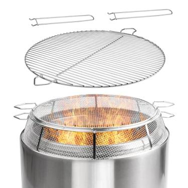 Imagem de Barbqtime Tela Protetora Contra Faíscas Para Fogueira E Grade Para Fogão Solo Yukon 27", Malha De Proteção Contra Faíscas De Aço Inoxidável Para Fogueiras Ao Ar Livre, Acessórios De Cobertura Contra