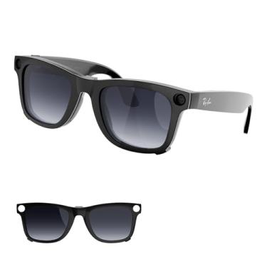 Imagem de Clipe polarizado para óculos Ray-Ban Meta Wayfarer e Gen 2 (RW4008) para descoloração para óculos Meta Wayfarer Gen 2, Cinza dégradé