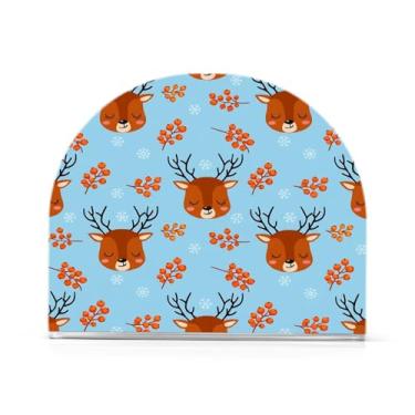 Imagem de Wassud Porta-guardanapos acrílico Cute Deers, dispensador de guardanapos de papel moderno em forma de U para mesa, cozinha, sala de jantar, bancada 1 peça (comporta 50-60 guardanapos)