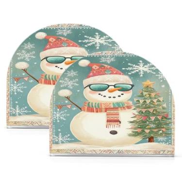 Imagem de Wassud Porta-guardanapos acrílico boneco de neve bonito dos desenhos animados, dispensador de guardanapo de papel moderno em forma de U para mesa, cozinha, sala de jantar, bancada 2 peças (comporta 50