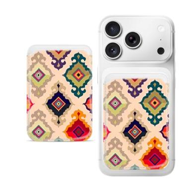 Imagem de Suporte magnético para iPhone, carteira fina de couro PU, capa para cartão, capa traseira para cartão, acessório de telefone fofo