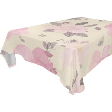 Imagem de Burbuja Toalha de mesa de flores, toalha de mesa quadrada anti-rugas grossa para decoração de jantar, cozinha, festa, 137 x 137 cm