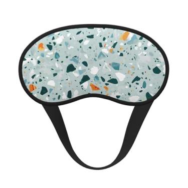Imagem de Terrazzo Máscara de dormir blecaute de mármore com estampa pastel, máscara para os olhos, leve, macia, para dormir, meditação, viagem, ioga