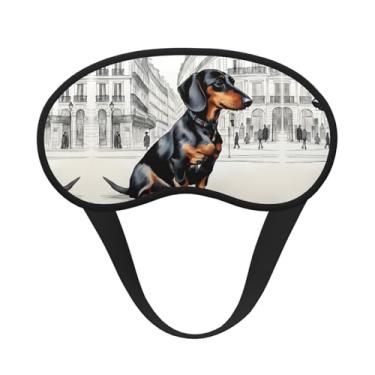 Imagem de Máscara de dormir blecaute com estampa de dachshund parisiense, máscara para os olhos, macia, leve, para dormir, meditação, viagem, ioga