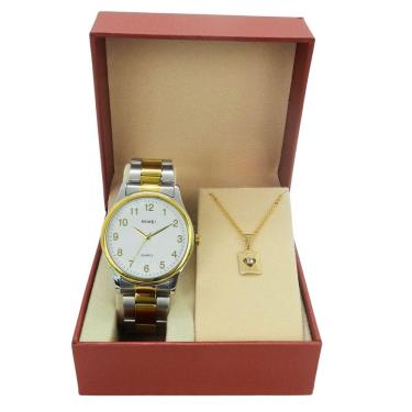 Imagem de Relógio Feminino Skmei Analógico SK001 Prata e Dourado