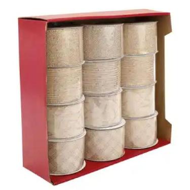 Imagem de Fita Decorativa com Listras 6,3x457cm Ouro - 1073774 - CROMUS