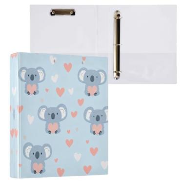 Imagem de STAYTOP Lindo organizador de fichário redondo de coala, fichário de 3 anéis com prancheta (carta A4), fichário fofo para material de escritório escolar