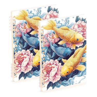 Imagem de Burbuja Cadernos com nome, papel pautado universitário A5 com 60 folhas, fichário para escritório, 2 unidades