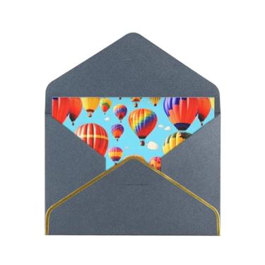 Imagem de SKKNT Cartões comemorativos impressos com balões de ar quente para todas as ocasiões, convites de festa de aniversário de casamento, 12,7 x 15,2 cm