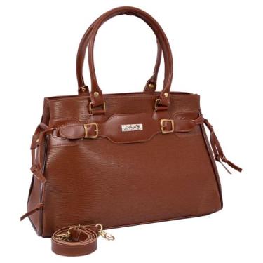 Imagem de Bolsa Feminina Média Alça de mão Transversal - Aryel, Marrom